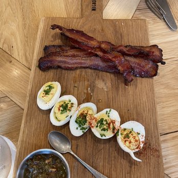 Magnolia Table - Eggs & Our Bacon and Eggs (deviled eggs) - Breakfast & Brunch Near Me - Waco, Texas Magnolia Table - Eggs & Our Bacon and Eggs (deviled eggs) - Breakfast & Brunch Near Me - Waco, Texas