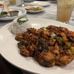Durbar Square Restaurant - Basil chicken. $17? A+ taste with level 8/10heat. It was delicious.