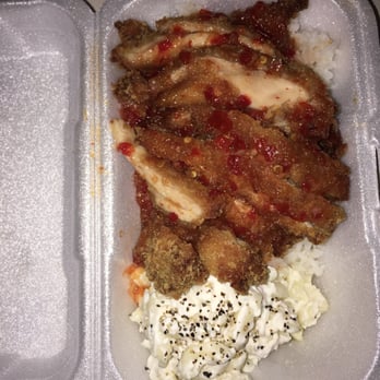 Joe's Grill Express - #mini spicy sweet chili chicken katsu w/Mac it's about to get #murdered - American Near Me - Honolulu, Hawaii Joe's Grill Express - #mini spicy sweet chili chicken katsu w/Mac it's about to get #murdered - American Near Me - Honolulu, Hawaii