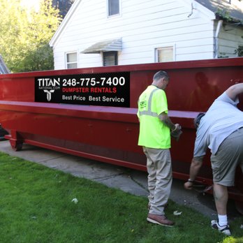 Titan National - Delivering Roll-off Dumpster to Homeowner - Dumpster Rental Near Me - Troy, Michigan