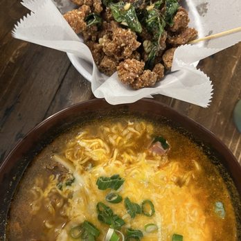 Hide Out Cafe - Popcorn Chicken and Spicy Cheese Noodle Soup - Cafes Near Me - Rowland Heights, California