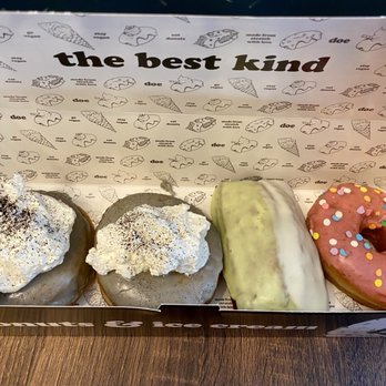 Doe Donuts - Two Portland Fog delights, a key lime dipped buttermilk bar, and a Doe! - Donuts Near Me - Portland, Oregon