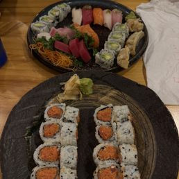 Spicy Tuna Roll, Sushi & Sashimi Combo