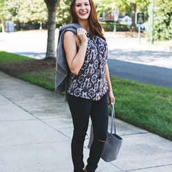 Luna - Keeping it neutral Jacket & Tank: Joie Denim: Paige Denim Earrings: BY BOE Tote: GiGi New York