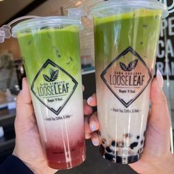 Loose Leaf Boba Co - Strawberry Matcha Latte and Dirty Matcha Latte