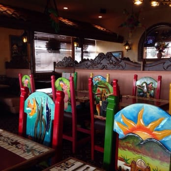 Las Margaritas - Interior with brightly painted chairs. - Mexican Near Me - Seattle, Washington