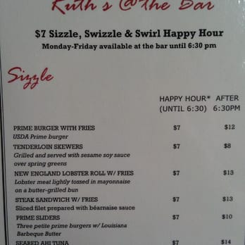 Ruth's Chris Steak House - Happy hour food menu - Steakhouses Near Me - Pasadena, California