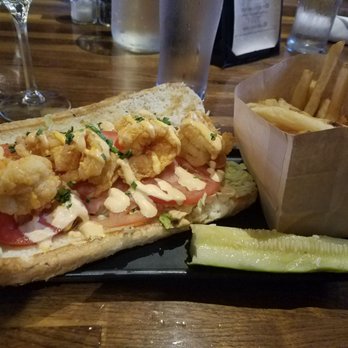 G Pub - Shrimp Po Boy, fries, and a pickle. - Gastropubs Near Me - Providence, Rhode Island G Pub - Shrimp Po Boy, fries, and a pickle. - Gastropubs Near Me - Providence, Rhode Island
