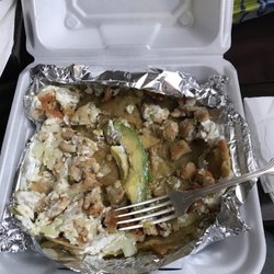 Azteca - Half way in  chilaquiles verdes de pollo delicious