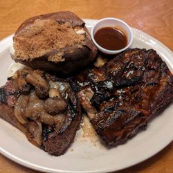 The steak was delicious.. had a problem the last 2 times but we gave them one more chance and lots it melted in my mouth.