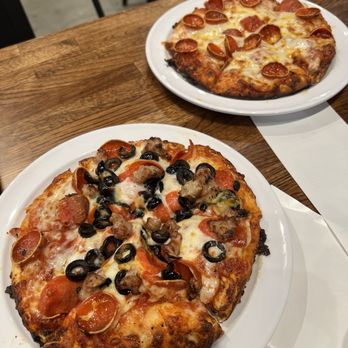 Mountain Mike's Pizza - Mini pizzas; one pepperoni and one pepperoni, sausage, and olive. - Chicken Wings Near Me - Riverside, California