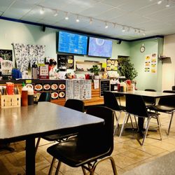 Order at the counter and take a seat