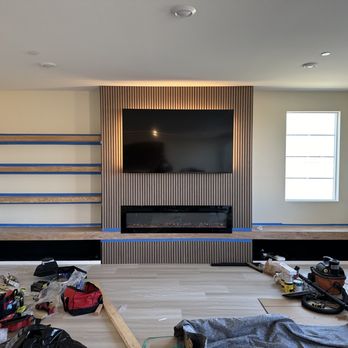 Morris Brothers Construction and Development - Media wall, fireplace, floating shelves - General Contractors Near Me - Beverly Hills, California Morris Brothers Construction and Development - Media wall, fireplace, floating shelves - General Contractors Near Me - Beverly Hills, California