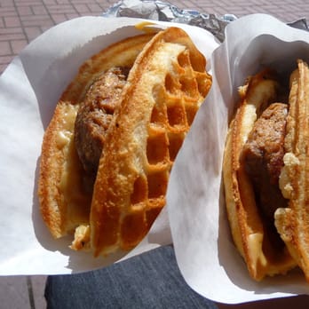 Flavour Spot - vegan waffle with vegan sausage and maple spread - Coffee & Tea Near Me - Portland, Oregon Flavour Spot - vegan waffle with vegan sausage and maple spread - Coffee & Tea Near Me - Portland, Oregon
