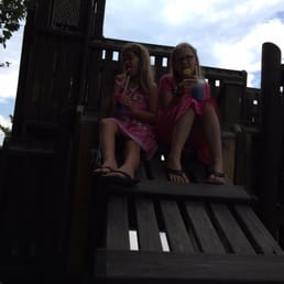 The girls took their treat to the park for a sweet lick and a sweet view! The girls took their treat to the park for a sweet lick and a sweet view!
