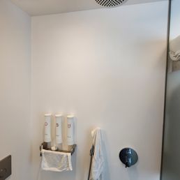 Toilet and shower with an "automatic" fan Toilet and shower with an "automatic" fan