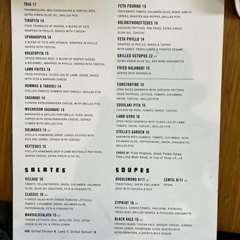 Stella's - Menu - Mediterranean Near Me - Richmond, Virginia