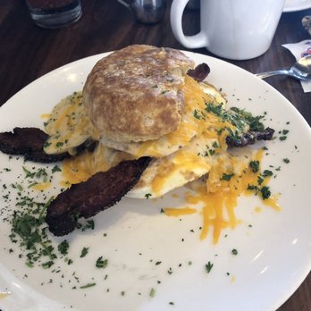 Plums Cafe - Biscuit & Gravy comes as a stack. - Breakfast & Brunch Near Me - Costa Mesa, California