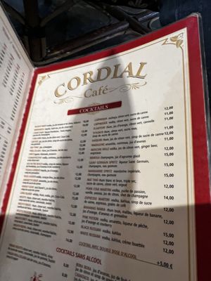 Menu photo 1 Cordial Cafe Paris, 75