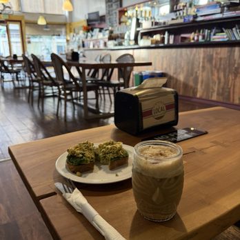 The Local - green power Avocado Toast and iced dirty chai latte - Coffee & Tea Near Me - Alameda, California The Local - green power Avocado Toast and iced dirty chai latte - Coffee & Tea Near Me - Alameda, California