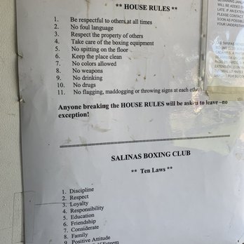 Salinas Boxing Club - Boxing club rules - Boxing Near Me - Salinas, California Salinas Boxing Club - Boxing club rules - Boxing Near Me - Salinas, California