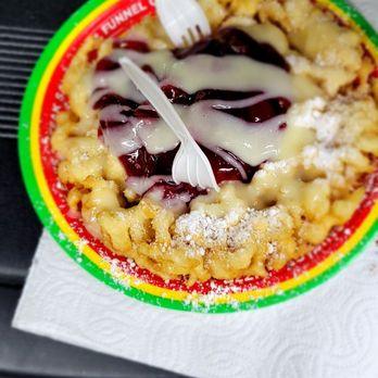 Miami-Dade County Fair & Exposition - Great dessert!!! Strawberry cheesecake on a funnel cake. I want this for breakfast it was so good!!! - Amusement Parks Near Me - Miami, Florida Miami-Dade County Fair & Exposition - Great dessert!!! Strawberry cheesecake on a funnel cake. I want this for breakfast it was so good!!! - Amusement Parks Near Me - Miami, Florida