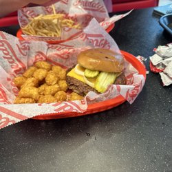 Freddy's Frozen Custard & Steakburgers - #1 Freddy's Original Double Combo  Freddy's Fries Tots