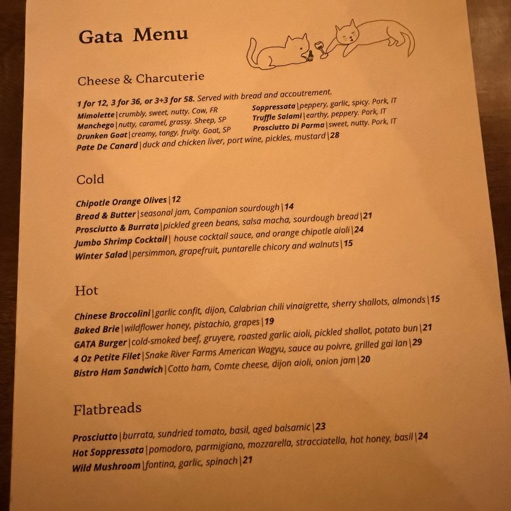 Gata - Menu - Wine Bars Near Me - San Diego, California Gata - Menu - Wine Bars Near Me - San Diego, California