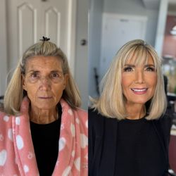 City Lights Beauty Agency - Airbrush makeup and lash before and after for mature skin, camera-ready makeup artistry in St. Petersburg FL