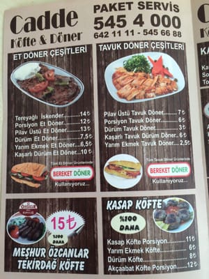 Menu photo 1 Cadde Döner ve Köfte Evi Istanbul, 34