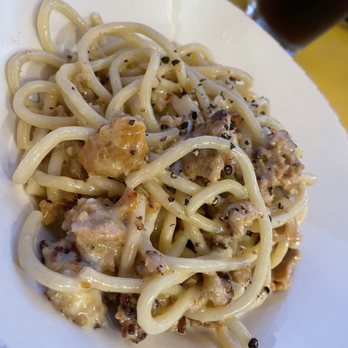 Storico Spaghetteria - Cacio e pepe with Italian sausage - Tuscan Near Me - Tustin, California Storico Spaghetteria - Cacio e pepe with Italian sausage - Tuscan Near Me - Tustin, California
