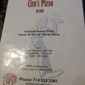Ciro's Pizza - Pizza Near Me - Buena Park, California