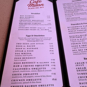 Cafe Milan - Breakfast menu - Breakfast & Brunch Near Me - Playa Del Rey, California