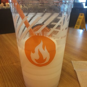 Blaze Pizza - They have a number of specialty fruit drinks - this one was coconut - Salad Near Me - Winter Park, Florida