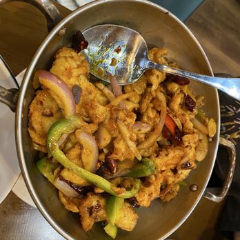 Chef Yan - Dry spicy chicken in sizzling hot pot - Chinese Near Me - Fairfax, Virginia