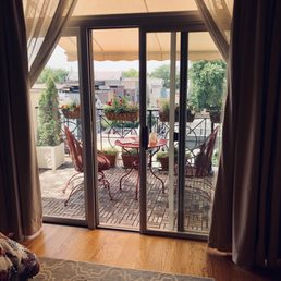 This is a view of the new awning from the inside.