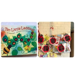 Cherry Blossom Daycare - Theme book for the week. Can you spot our lady bugs?