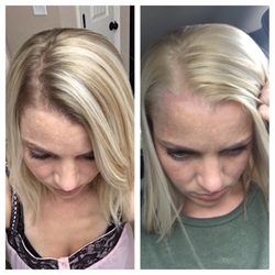 Meraki Hair Studio - The one on the left was a quick easy fix by Tracy for almost half the price on the right that I had done at Aura dayspa (do not go there!)