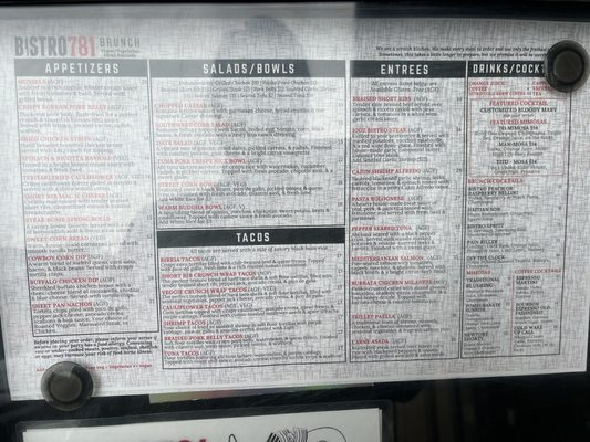 Menu photo 1 Bistro781 Waltham, MA Menu photo 1 Bistro781 Waltham, MA
