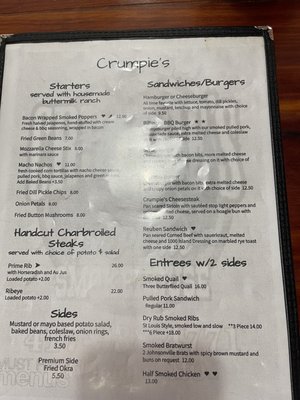 Menu photo 2 Crumpies 11 Point Smokehouse Couch, MO