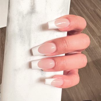 Happiest Nails & Spa - White tips by Jen - Nail Salons Near Me - Oceanside, California