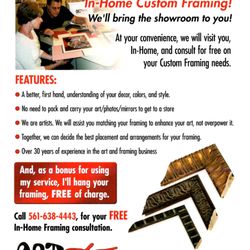 Artcetera - Some of the features of In-Home Framing