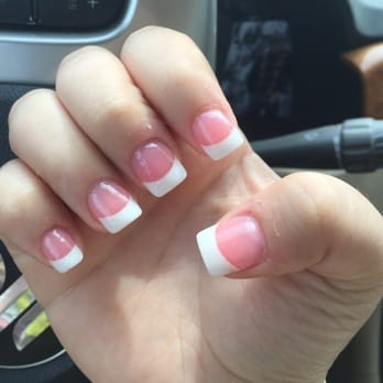KB Nails - Pink and white glitter set. - Nail Salons Near Me - Sacramento, California