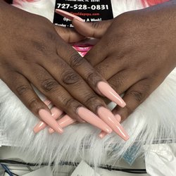 Nail Xcel Day Spa - Long peach colors