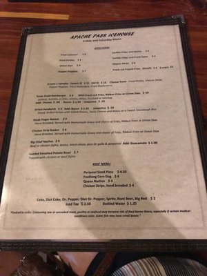 Menu photo 5 Apache Pass Rockdale, TX Menu photo 5 Apache Pass Rockdale, TX