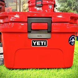 Academy Sports & Outdoors - "Roadie 8 Yeti cooler in Rescue Red" Perfect for a Roadie like moi. Winners circle all the way OuiOui. Highest Recommendations.