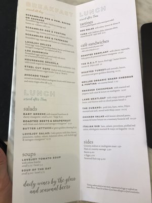 Menu photo 2 Lovejoy Bakers Portland, OR