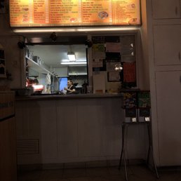 a view of a restaurant counter a view of a restaurant counter