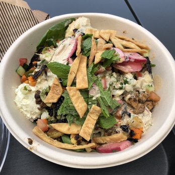 CAVA - Greens and grains with spinach and eggplant - Mediterranean Near Me - Anaheim, California