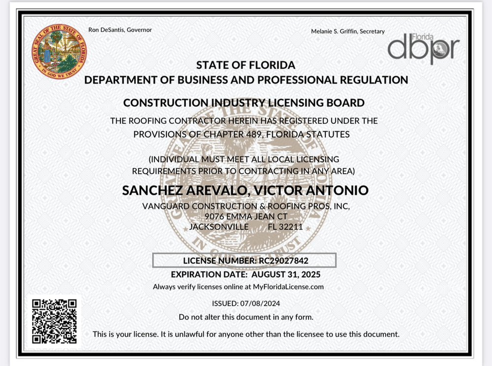 Slide of Vanguard Construction & Roofing Pros